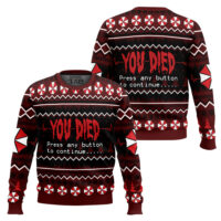 Hooktab Game Over Resident Evil Ugly Christmas Sweater