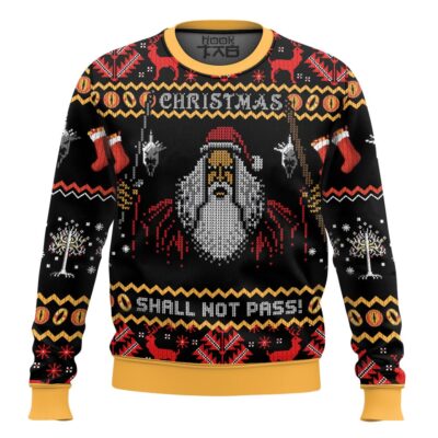 Gandalf Claus You Shall Not Pass The Lord Of The Rings Ugly Christmas Sweater