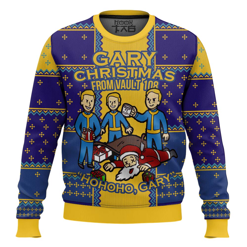 Hooktab Gary From Vault 108 Fallout Ugly Christmas Sweater Hooktab Gary From Vault 108 Fallout Ugly Christmas Sweater
