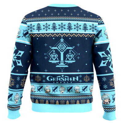 Hooktab Genshin Impact Chongyun Ugly Christmas Sweater
