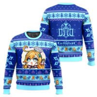 Hooktab Genshin Impact Escoffier Ugly Christmas Sweater
