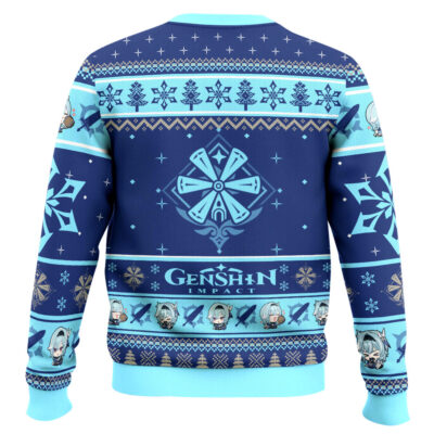 Hooktab Genshin Impact Eula Ugly Christmas Sweater