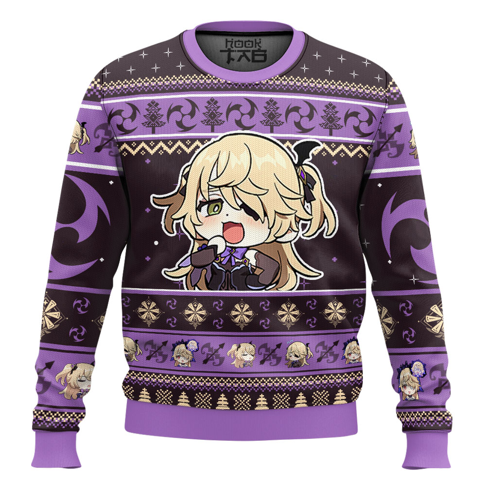 Hooktab Genshin Impact Fischl Ugly Christmas Sweater Hooktab Genshin Impact Fischl Ugly Christmas Sweater