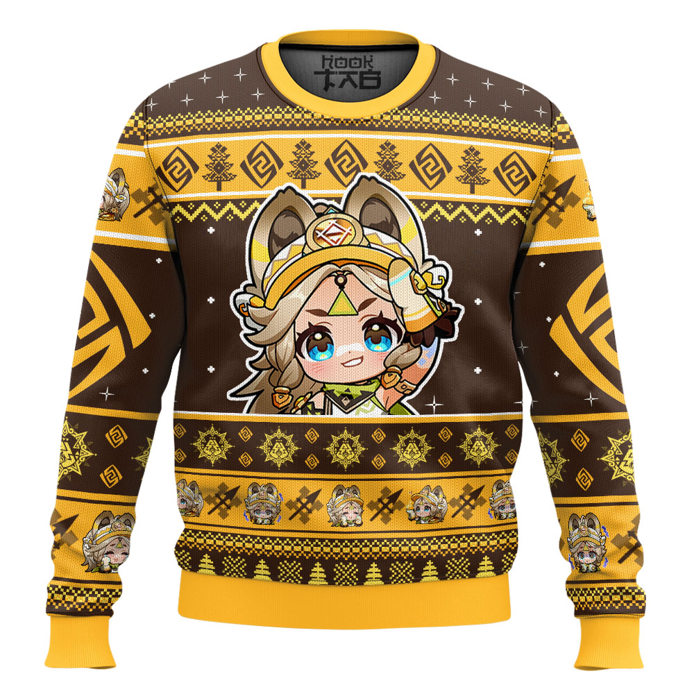 Hooktab Genshin Impact Kachina Ugly Christmas Sweater Hooktab Genshin Impact Kachina Ugly Christmas Sweater