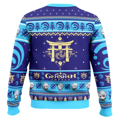 Hooktab Genshin Impact Kamisato Ayato Ugly Christmas Sweater