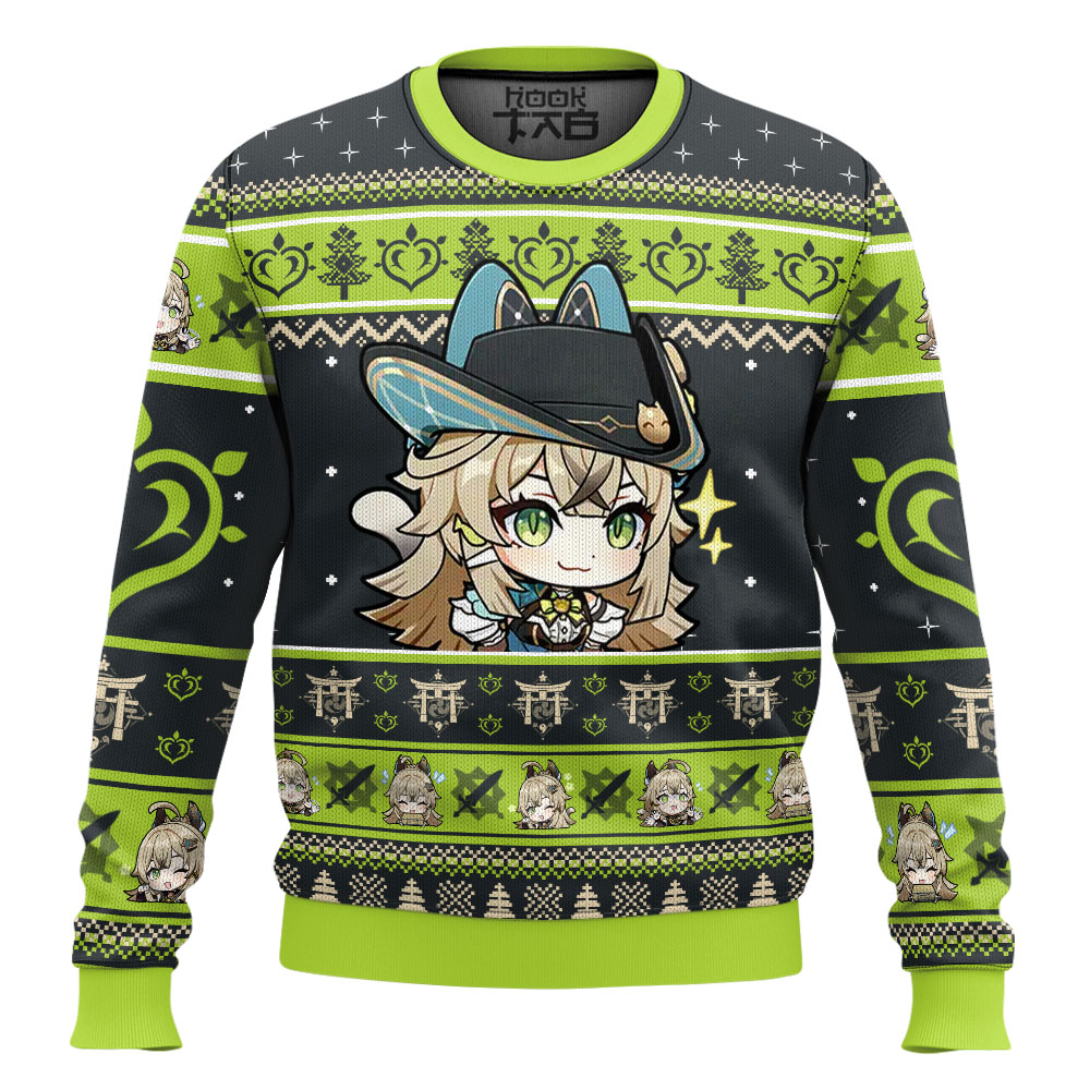 Hooktab Genshin Impact Kirara Ugly Christmas Sweater Hooktab Genshin Impact Kirara Ugly Christmas Sweater