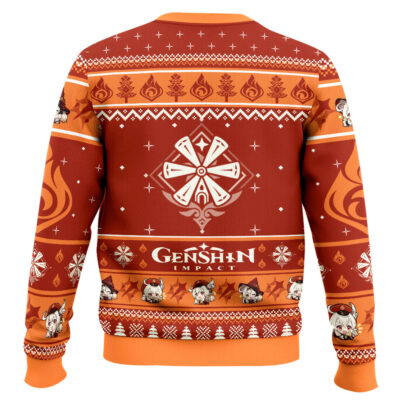 Hooktab Genshin Impact Klee Ugly Christmas Sweater