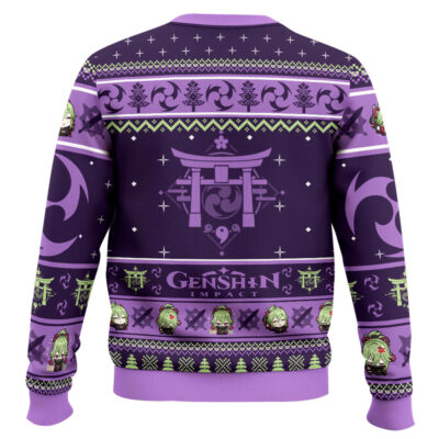 Hooktab Genshin Impact Kuki Shinobu Ugly Christmas Sweater