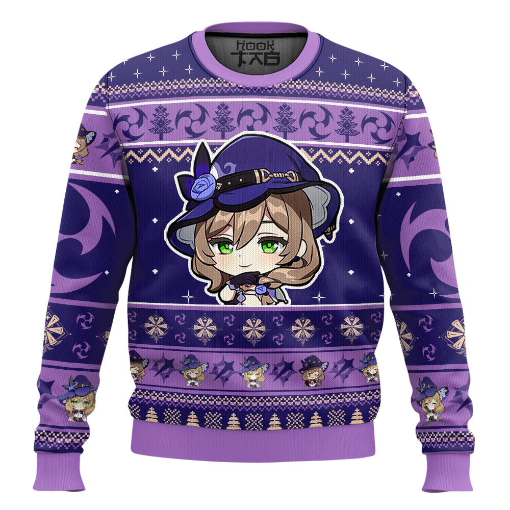 Hooktab Genshin Impact Lisa Ugly Christmas Sweater Hooktab Genshin Impact Lisa Ugly Christmas Sweater