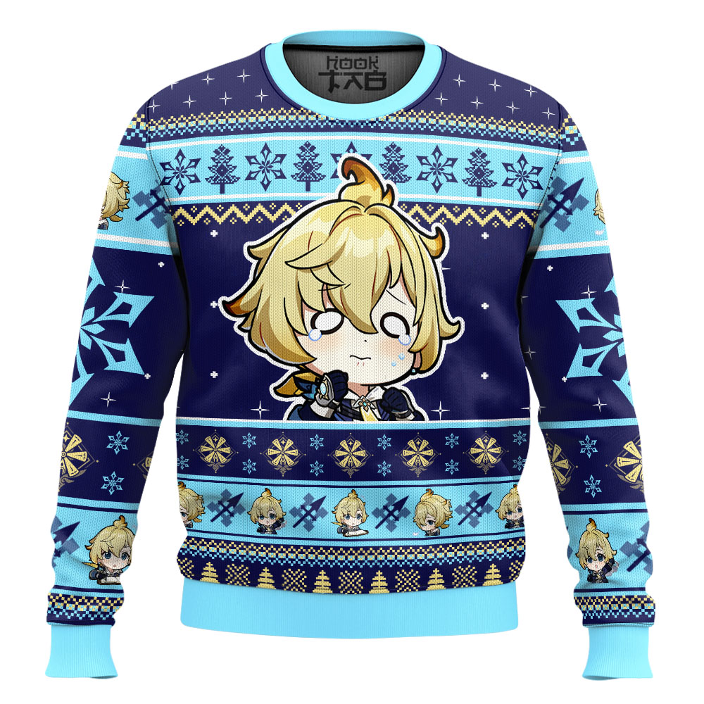 Hooktab Genshin Impact Mika Ugly Christmas Sweater Hooktab Genshin Impact Mika Ugly Christmas Sweater