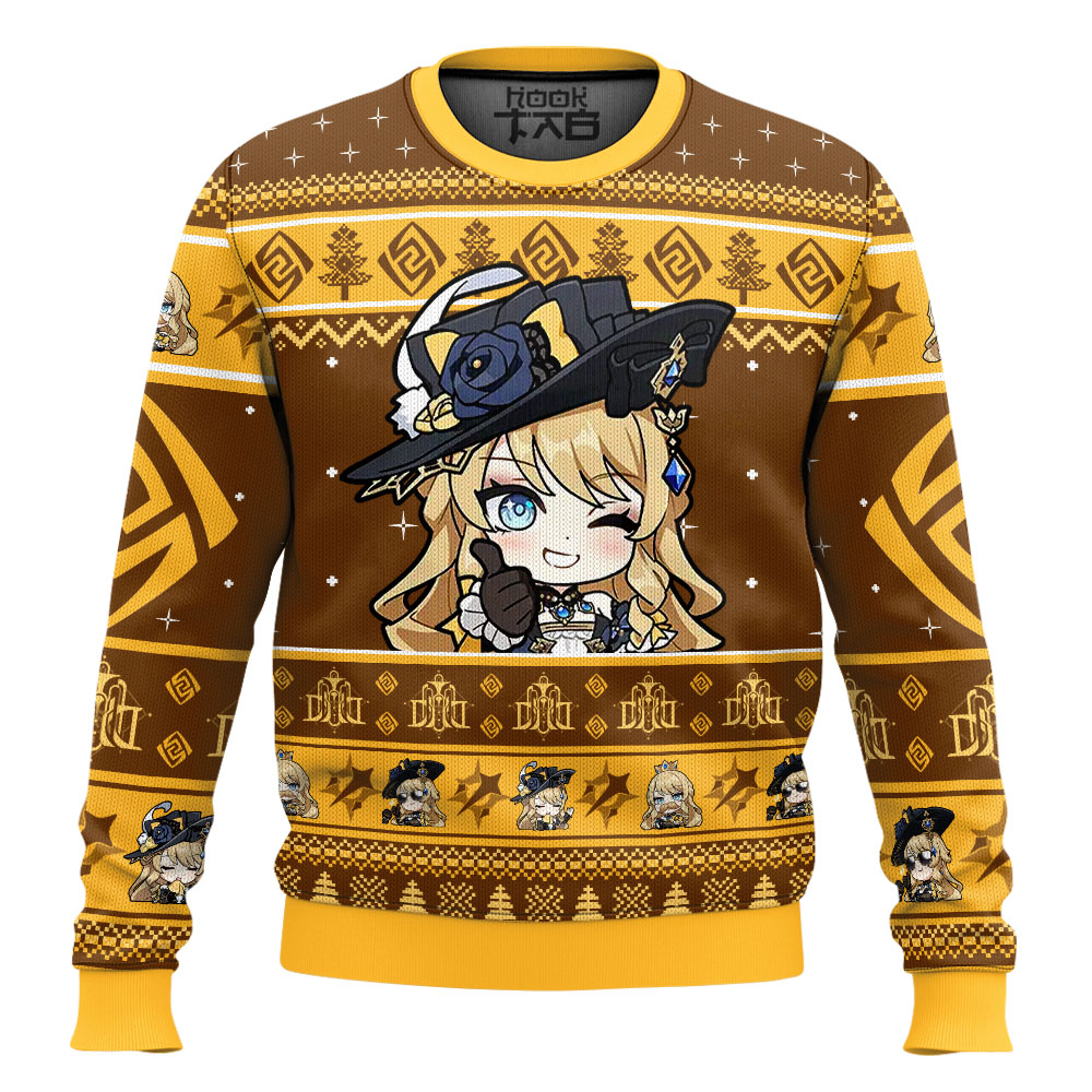 Hooktab Genshin Impact Navia Ugly Christmas Sweater Hooktab Genshin Impact Navia Ugly Christmas Sweater