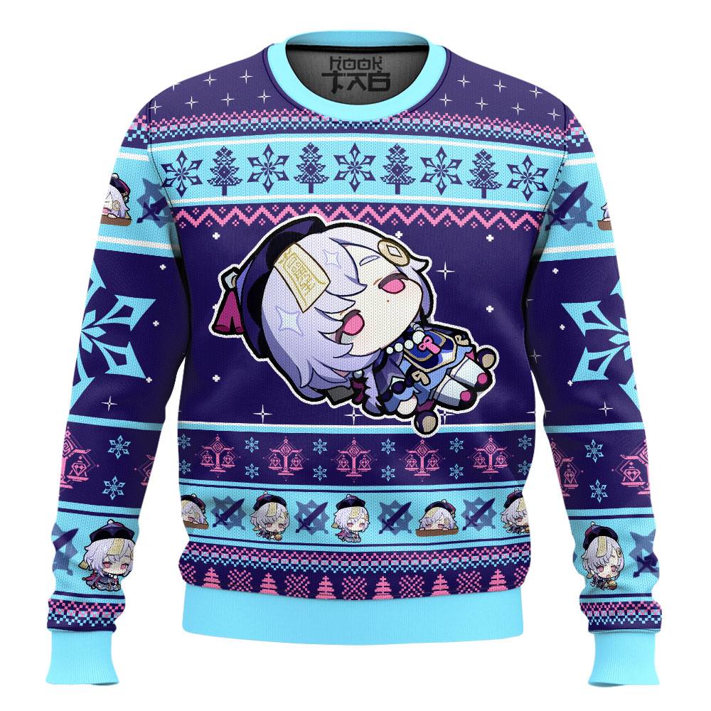 Hooktab Genshin Impact Qiqi Ugly Christmas Sweater Hooktab Genshin Impact Qiqi Ugly Christmas Sweater