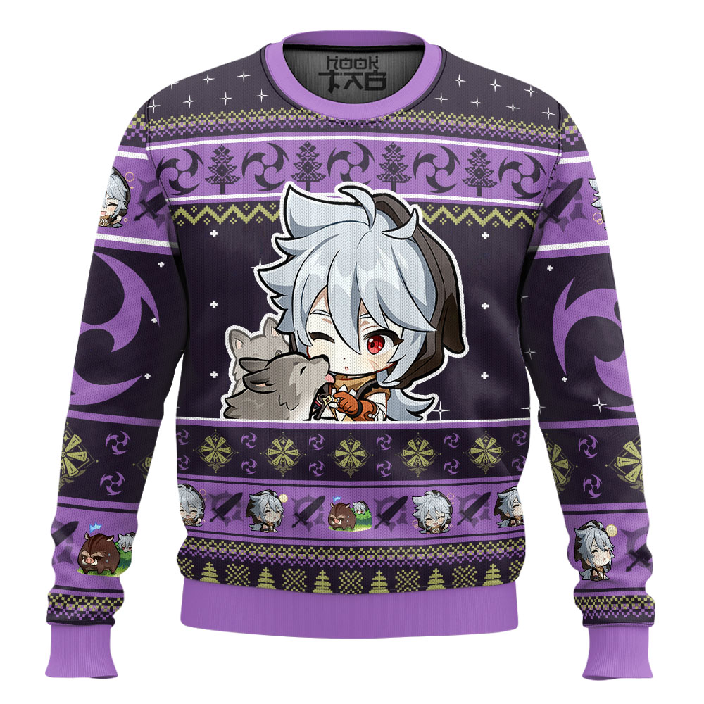 Hooktab Genshin Impact Razor Ugly Christmas Sweater Hooktab Genshin Impact Razor Ugly Christmas Sweater