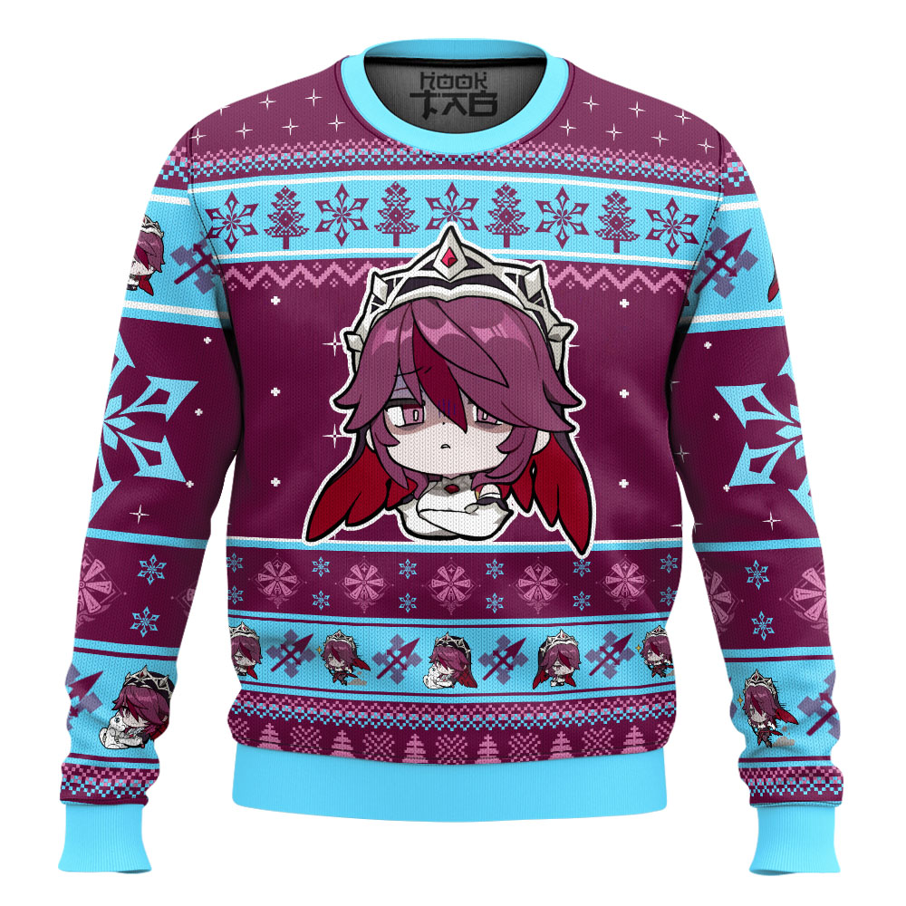 Hooktab Genshin Impact Rosaria Ugly Christmas Sweater Hooktab Genshin Impact Rosaria Ugly Christmas Sweater