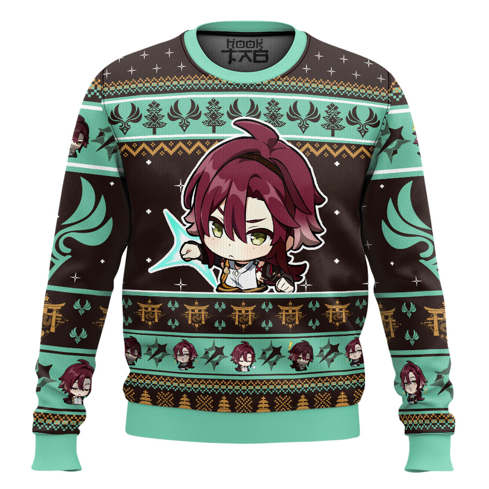 Hooktab Genshin Impact Shikanoin Heizou Ugly Christmas Sweater Hooktab Genshin Impact Shikanoin Heizou Ugly Christmas Sweater