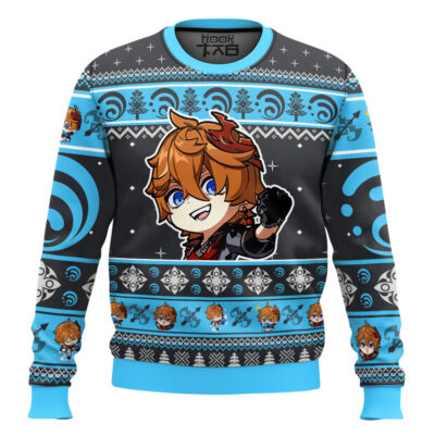 Genshin Impact Tartaglia Ugly Christmas Sweater
