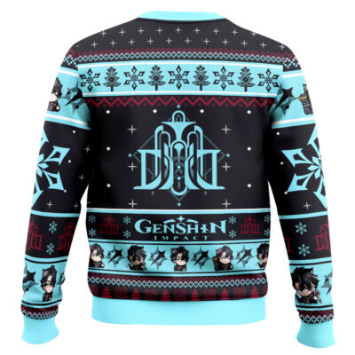 Hooktab Genshin Impact Wriothesley Ugly Christmas Sweater
