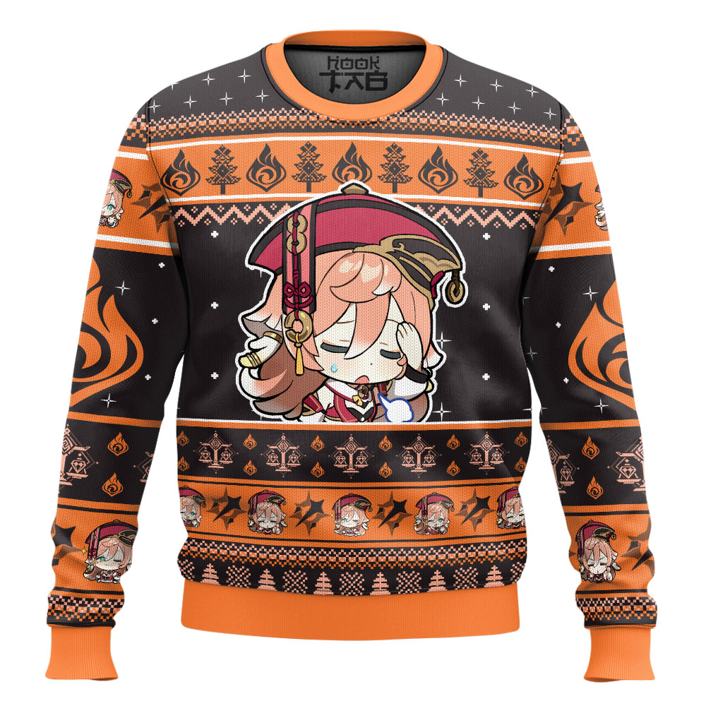 Hooktab Genshin Impact Yanfei Ugly Christmas Sweater Hooktab Genshin Impact Yanfei Ugly Christmas Sweater