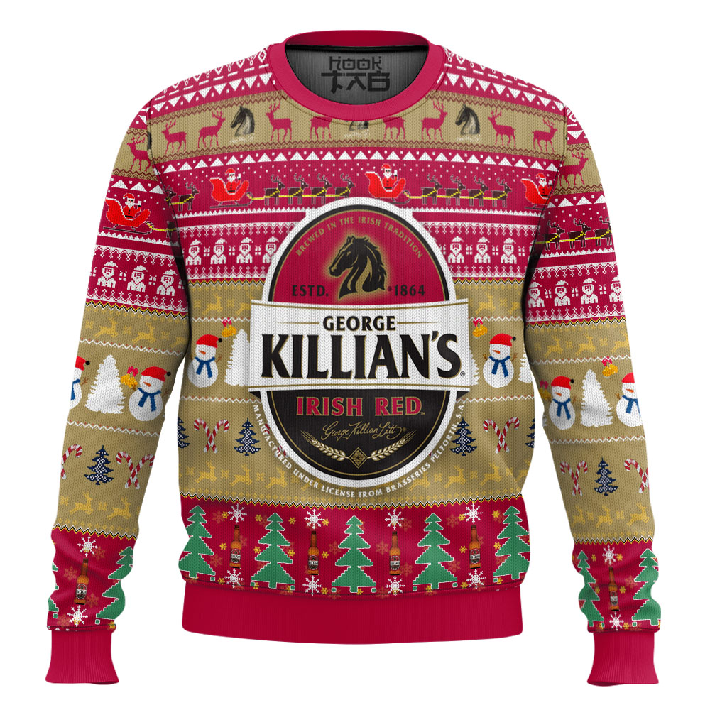 Hooktab George Killian’s Irish Red Ugly Christmas Sweater Hooktab George Killian’s Irish Red Ugly Christmas Sweater