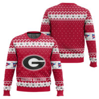 Hooktab Georgia Bulldogs - Custom Name And Number Ugly Christmas Sweater