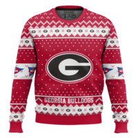 Hooktab Georgia Bulldogs - Custom Name And Number Ugly Christmas Sweater