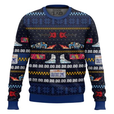 Get Back In Time For Christmas Back To The Future Ugly Christmas Sweater