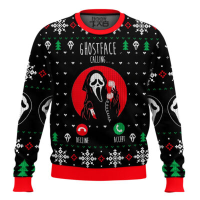 Ghostface Calling Scream Ugly Christmas Sweater