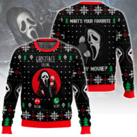 Hooktab Ghostface Calling Scream Ugly Christmas Sweater