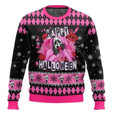 Ghostface Happy Halloween Scream Ugly Christmas Sweater