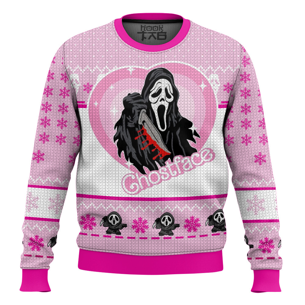 Hooktab Ghostface Pinky Scream Ugly Christmas Sweater Hooktab Ghostface Pinky Scream Ugly Christmas Sweater