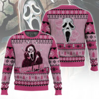 Hooktab Ghostface Scream For Me Ugly Christmas Sweater