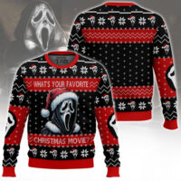 Hooktab Ghostface What's Your Favorite Christmas Movie Ugly Christmas Sweater