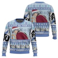 Hooktab Give Me Your Christmas Balls Gintama Ugly Christmas Sweater