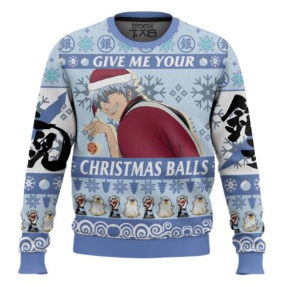 Give Me Your Christmas Balls Gintama Ugly Christmas Sweater