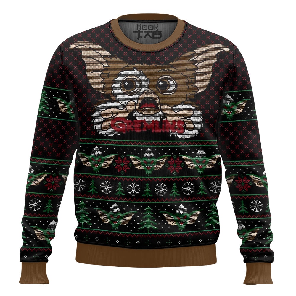 Hooktab Gizmo Gremlins Ugly Christmas Sweater Hooktab Gizmo Gremlins Ugly Christmas Sweater