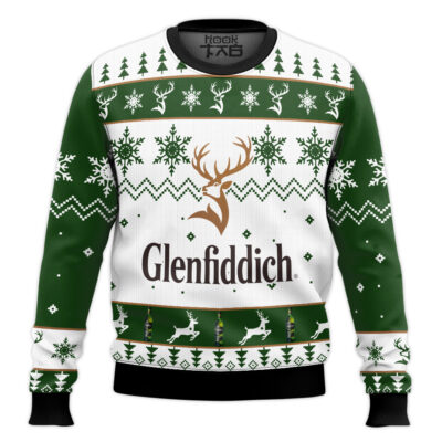 Glenfiddich Whisky Wine Ugly Christmas Sweater