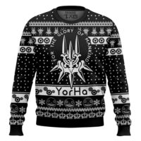 Hooktab Glory to Mankind Yorha Nier Automata Ugly Christmas Sweater