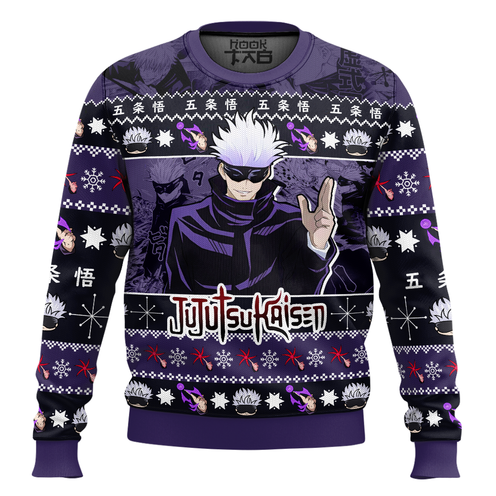 Hooktab Gojo Satoru Jujutsu Kaisen Ugly Sweater Hooktab Gojo Satoru Jujutsu Kaisen Ugly Sweater