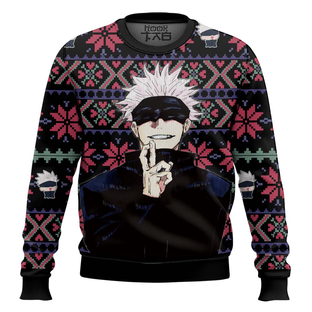 Hooktab Gojo Satoru Limitless:Cursed Technique Jujutsu Kaisen Ugly Christmas Sweater Hooktab Gojo Satoru Limitless:Cursed Technique Jujutsu Kaisen Ugly Christmas Sweater
