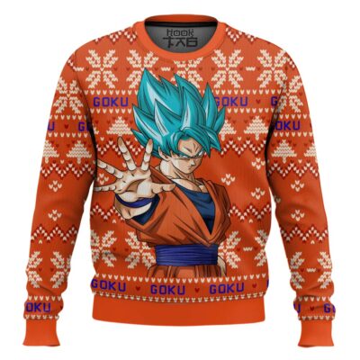 Goku Blue Dragon Ball Z Ugly Christmas Sweater