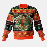 Hooktab Goku Christmas Wreath Dragon Ball Ugly Christmas Sweater