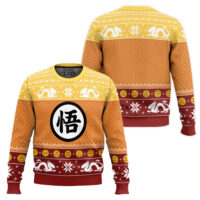 Hooktab Goku Kanji Dragon Ball Z Ugly Christmas Sweater