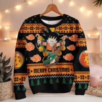 Hooktab Goku Merry Christmas Dragon Ball Ugly Christmas Sweater