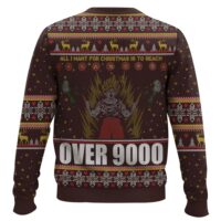 Hooktab Goku Over 9000 Dragon Ball Z Ugly Christmas Sweater