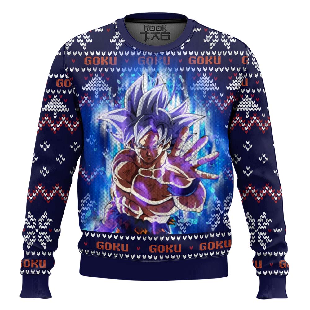 Hooktab Goku Ultra Instinct Dragon Ball Z Ugly Christmas Sweater Hooktab Goku Ultra Instinct Dragon Ball Z Ugly Christmas Sweater
