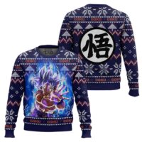 Hooktab Goku Ultra Instinct Dragon Ball Z Ugly Christmas Sweater