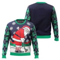 Hooktab Golf Santa Claus Ugly Christmas Sweater