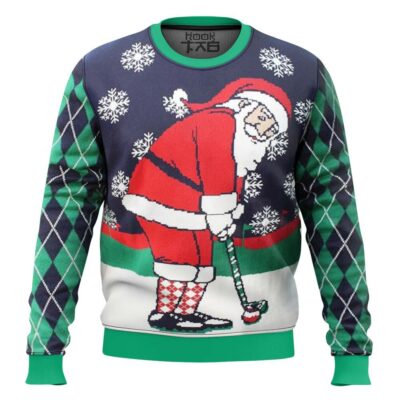 Golf Santa Claus Ugly Christmas Sweater