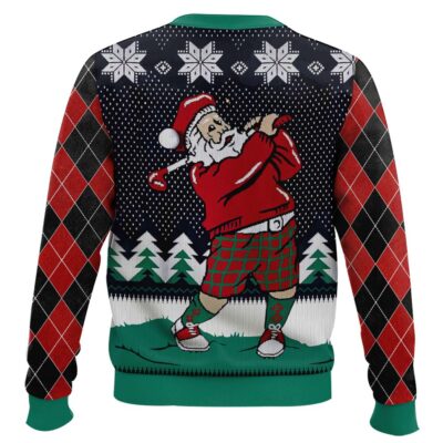Hooktab Golf Swing Santa Claus Ugly Christmas Sweater