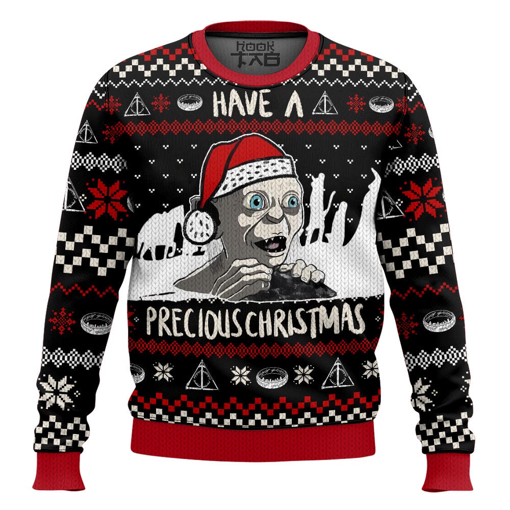 Hooktab Gollum Have A Precious Christmas The Lord Of The Ring Ugly Christmas Sweater Hooktab Gollum Have A Precious Christmas The Lord Of The Ring Ugly Christmas Sweater